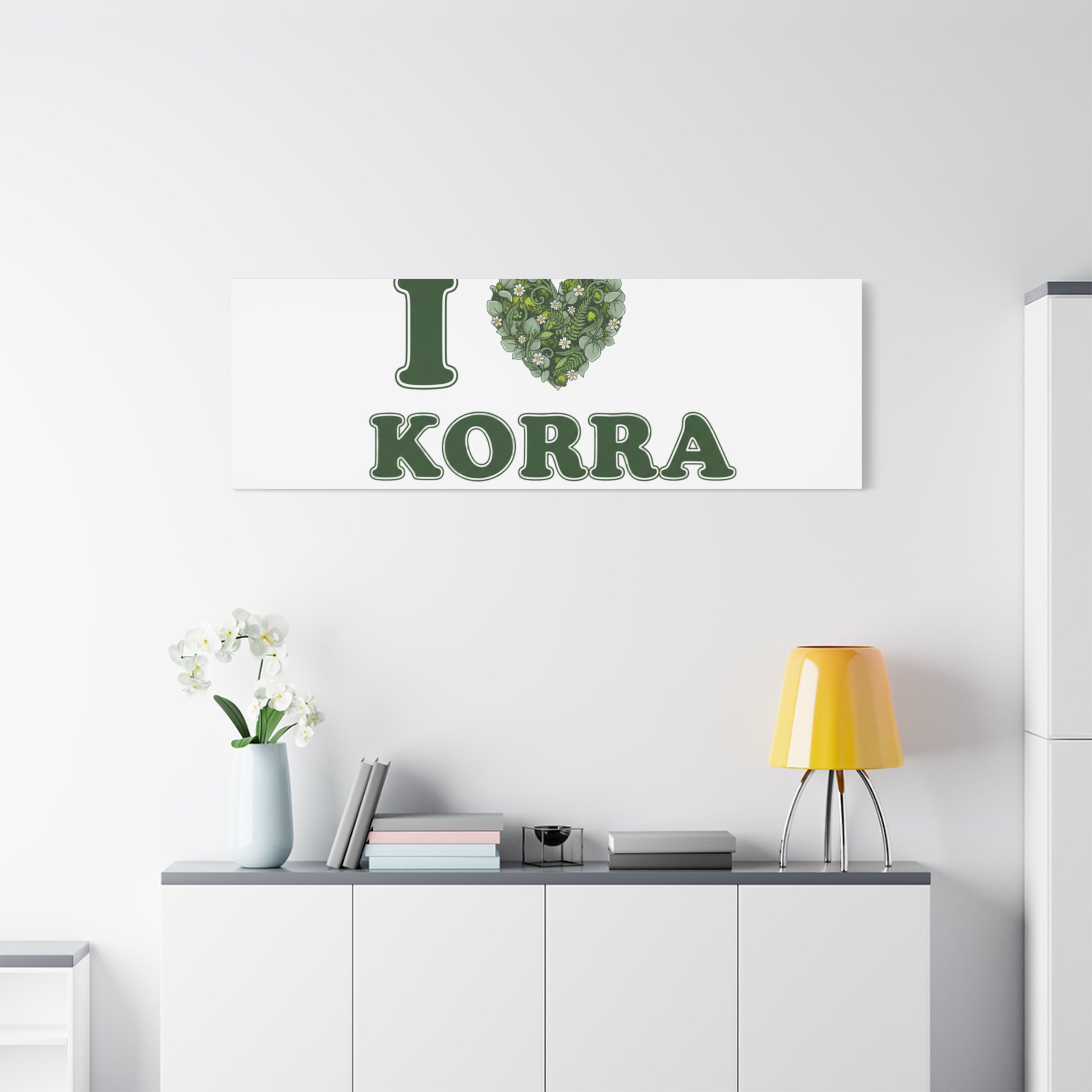 Botanical Heart Pine Wreath Canvas, Minimal Winter Florals | Stretched Matte Canvas