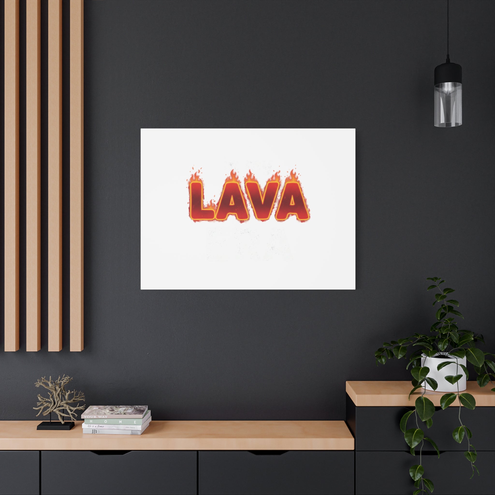 Lava Text Graphic Canvas, holiday burnout meme, festive but tired