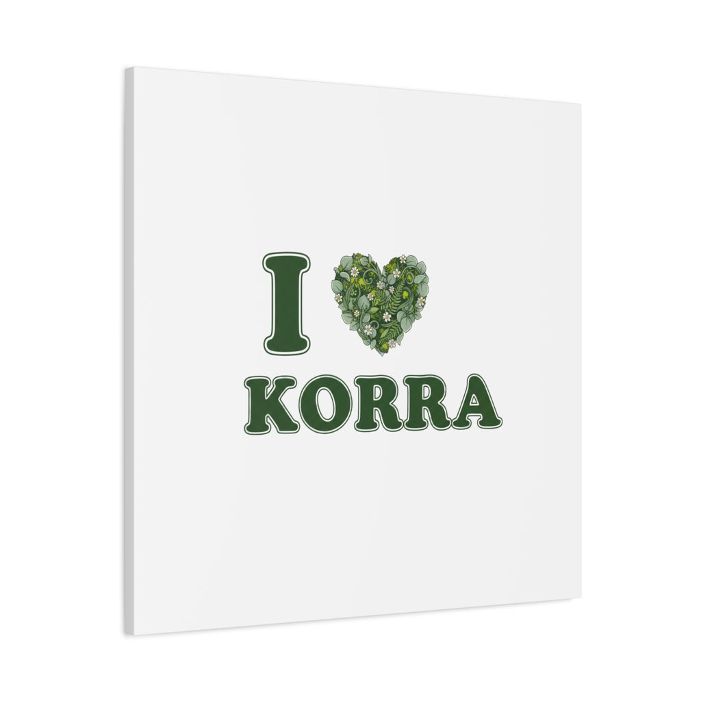 Botanical Heart Pine Wreath Canvas, Minimal Winter Florals | Stretched Matte Canvas