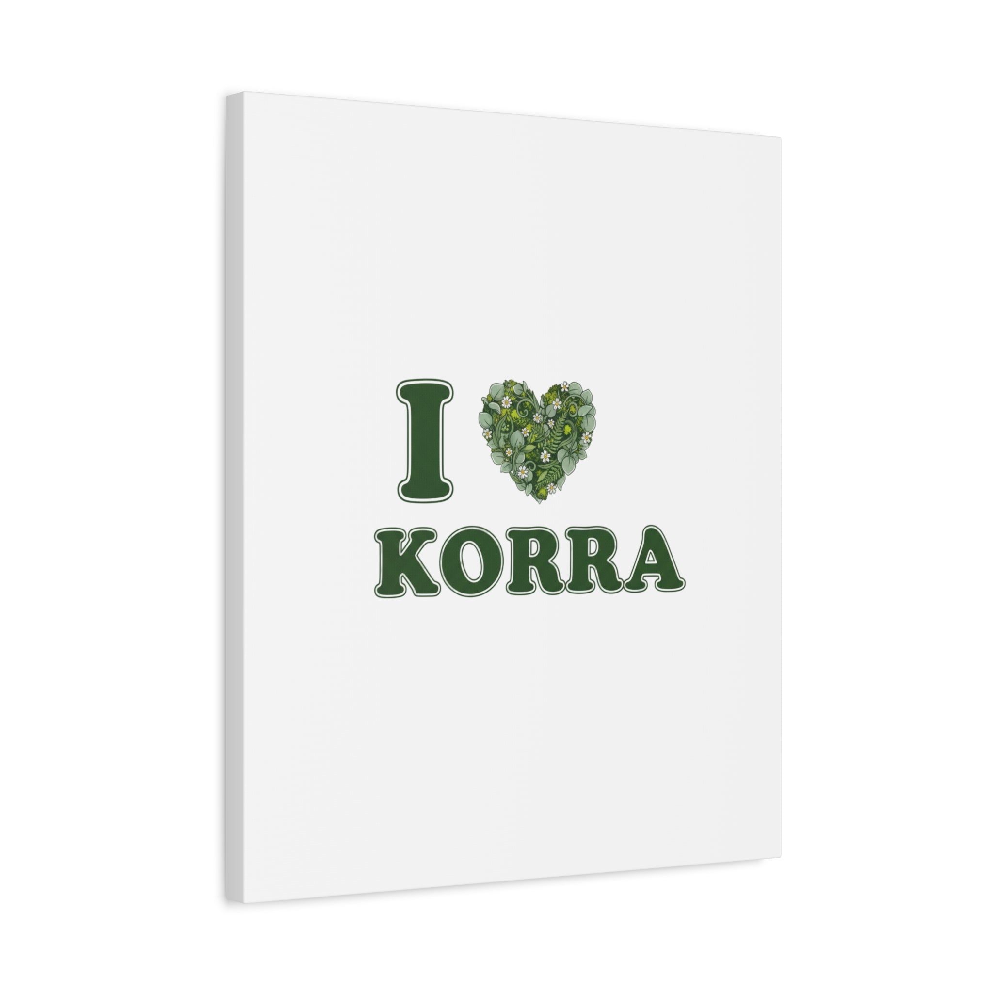 Botanical Heart Pine Wreath Canvas, Minimal Winter Florals | Stretched Matte Canvas