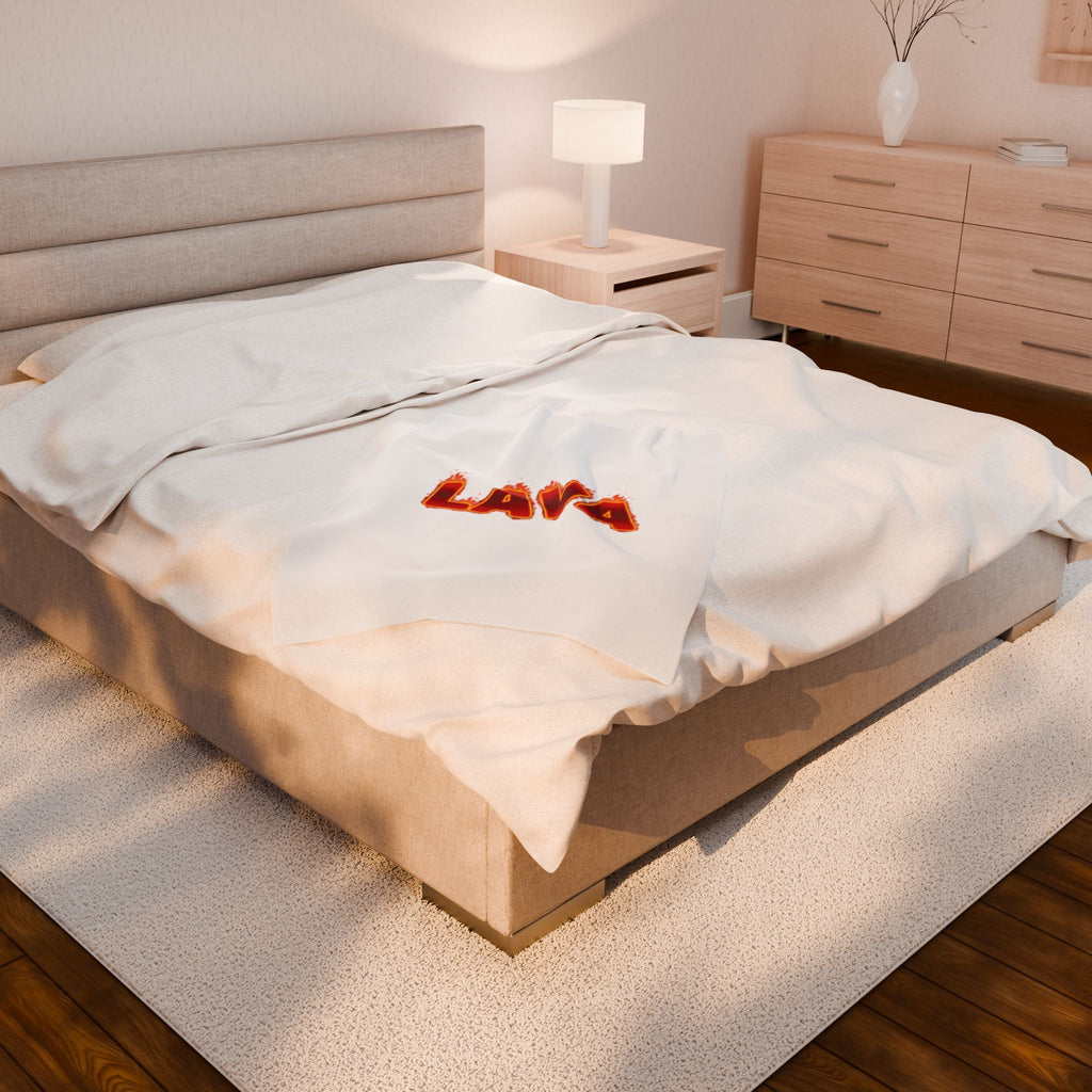 LAVA flame text Velveteen Plush Blanket | festive but tired, holiday burnout meme