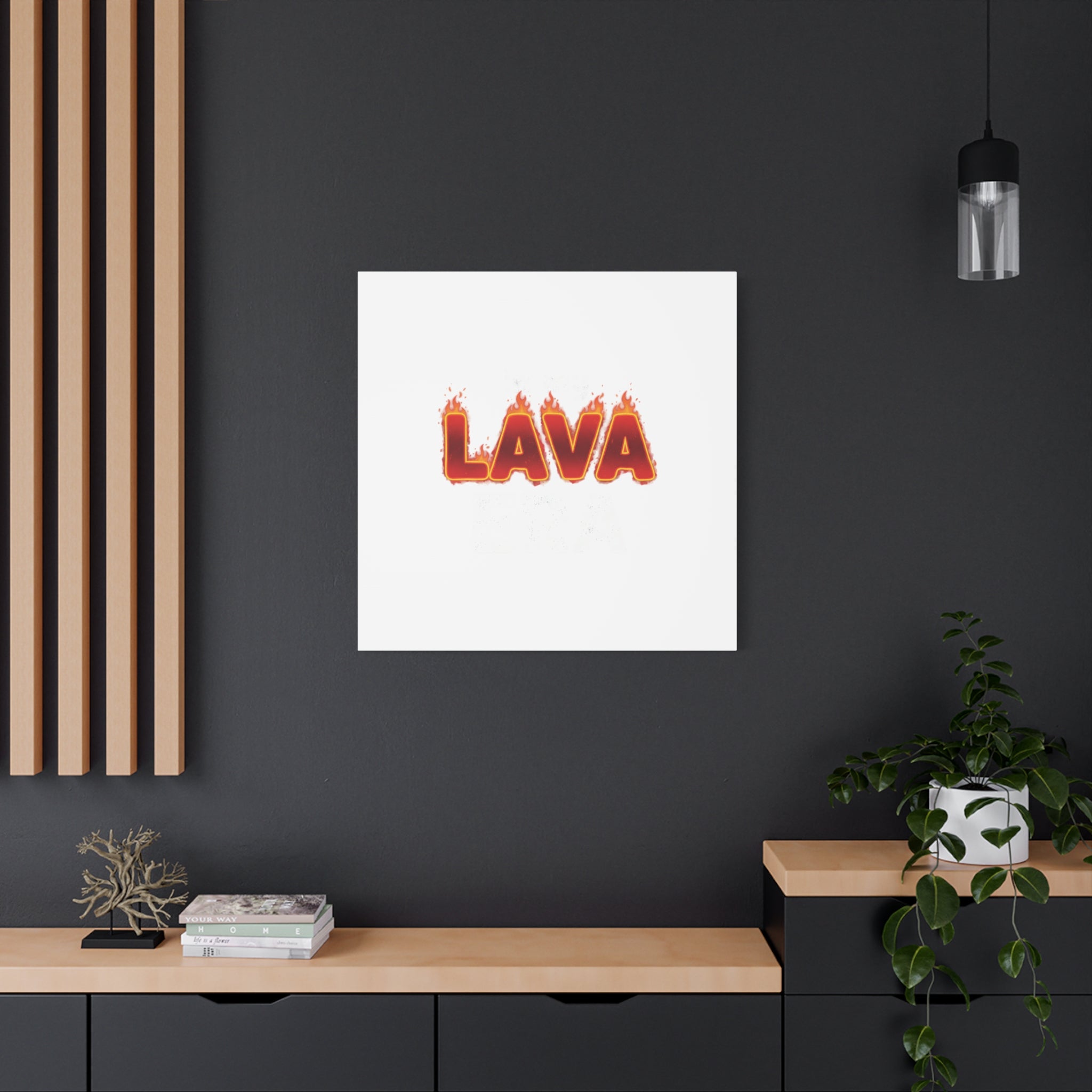 Lava Text Graphic Canvas, holiday burnout meme, festive but tired