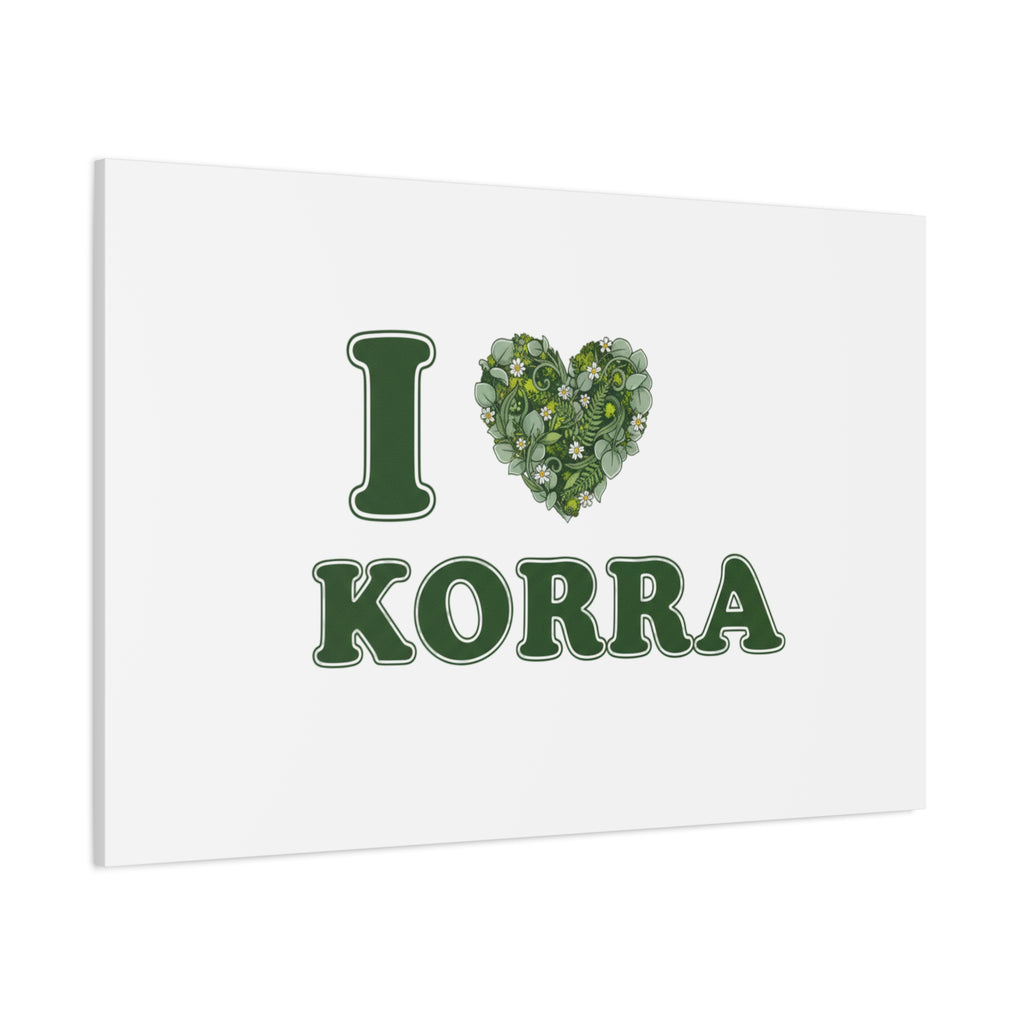 Botanical Heart Pine Wreath Canvas, Minimal Winter Florals | Stretched Matte Canvas