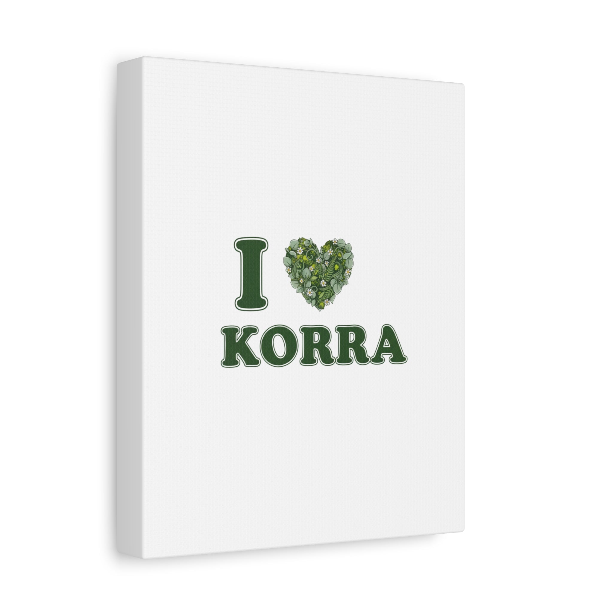 Botanical Heart Pine Wreath Canvas, Minimal Winter Florals | Stretched Matte Canvas