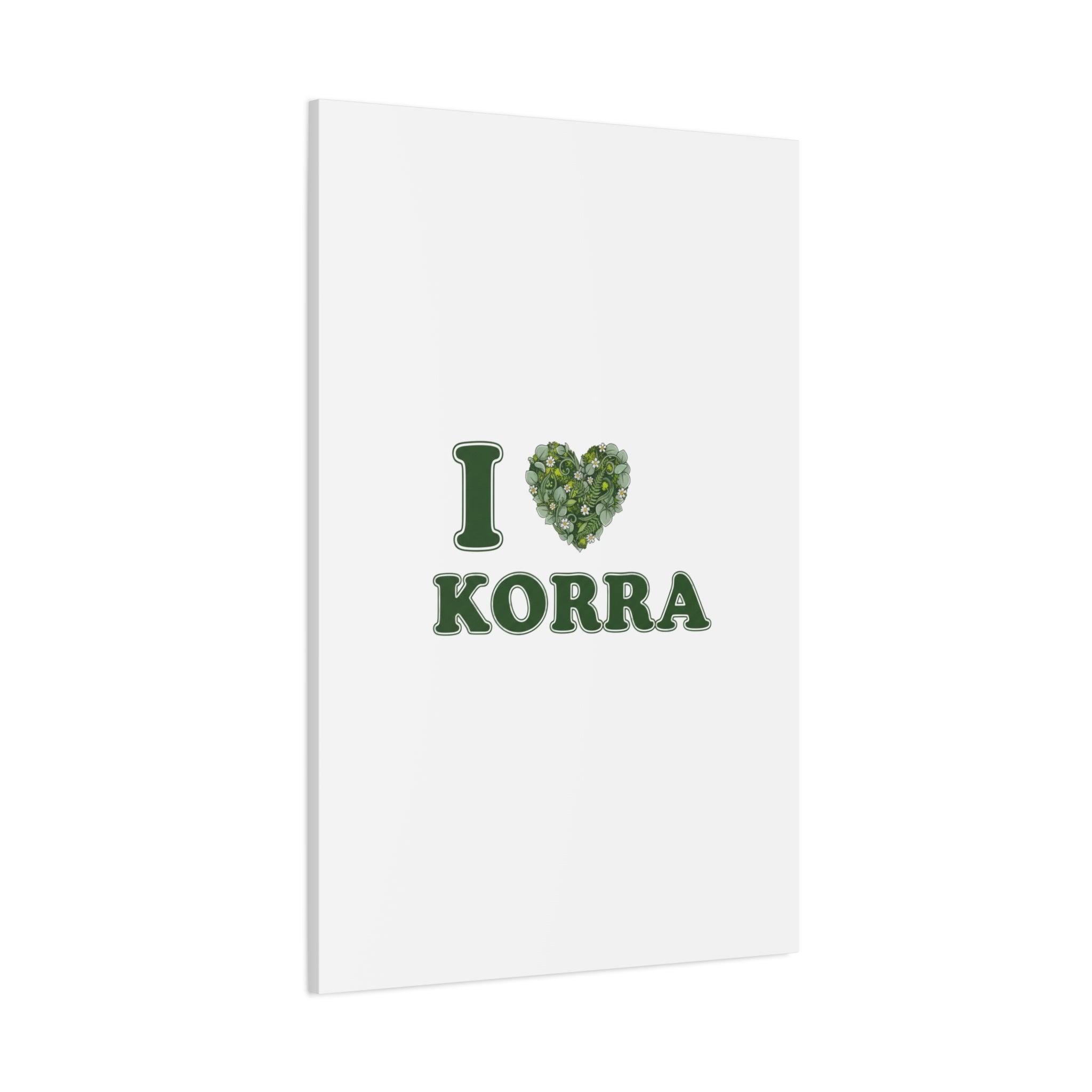 Botanical Heart Pine Wreath Canvas, Minimal Winter Florals | Stretched Matte Canvas