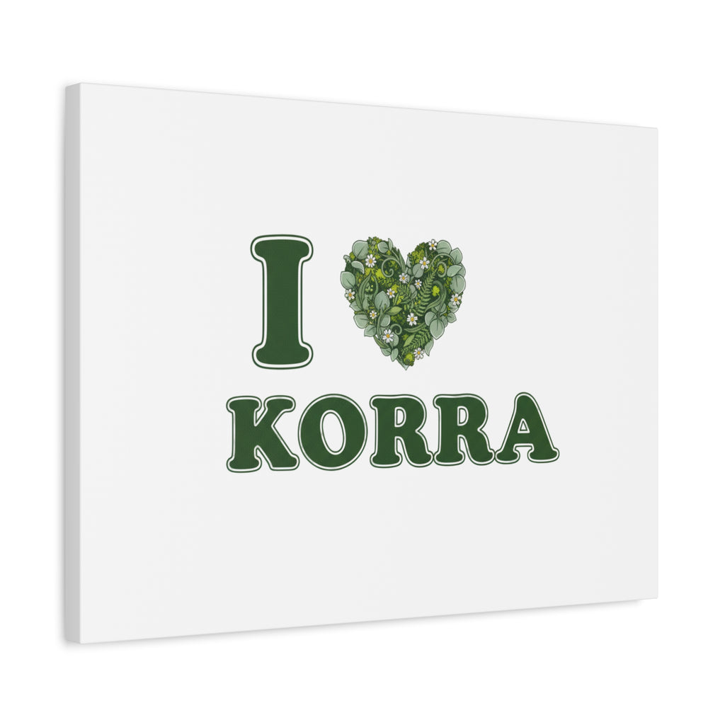 Botanical Heart Pine Wreath Canvas, Minimal Winter Florals | Stretched Matte Canvas