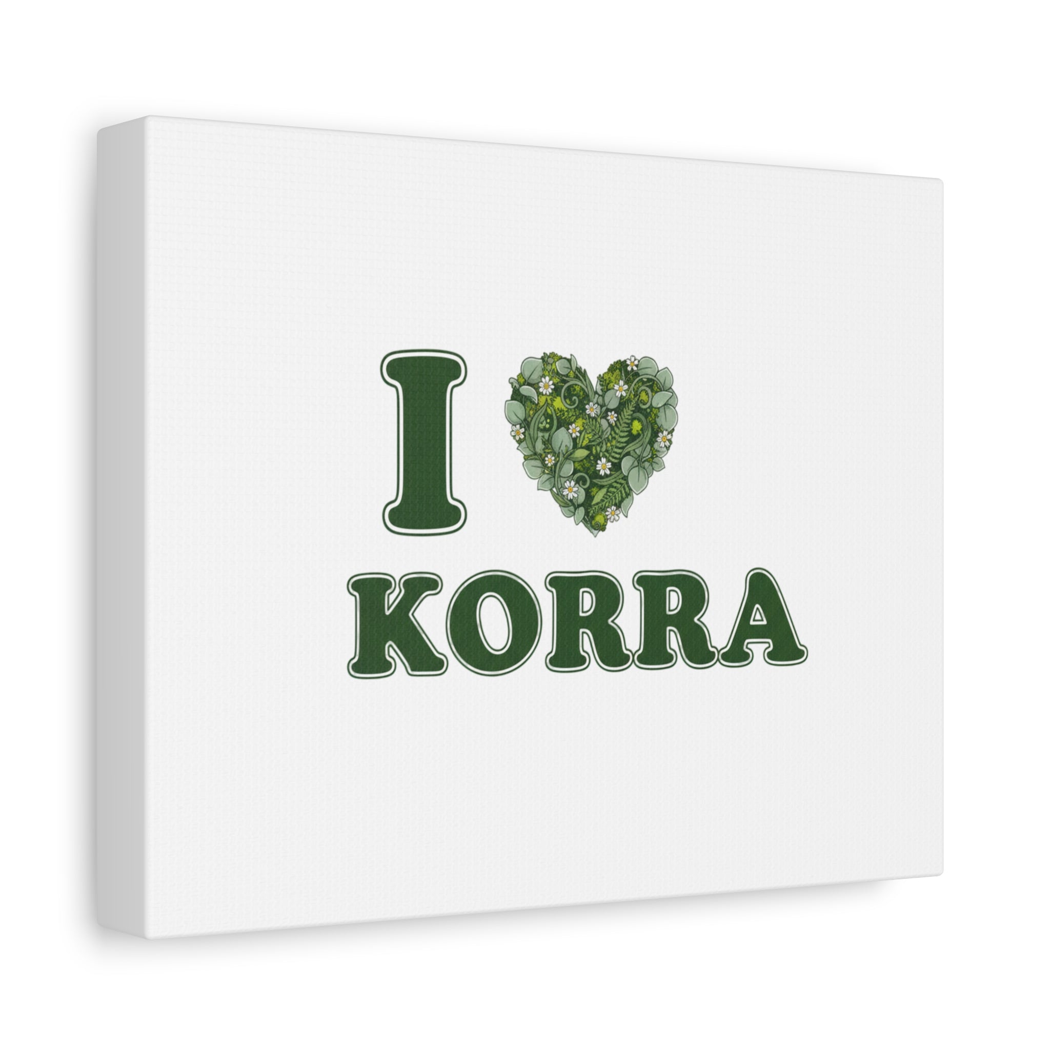 Botanical Heart Pine Wreath Canvas, Minimal Winter Florals | Stretched Matte Canvas