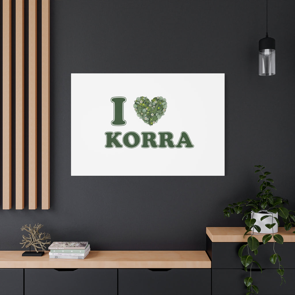 Botanical Heart Pine Wreath Canvas, Minimal Winter Florals | Stretched Matte Canvas