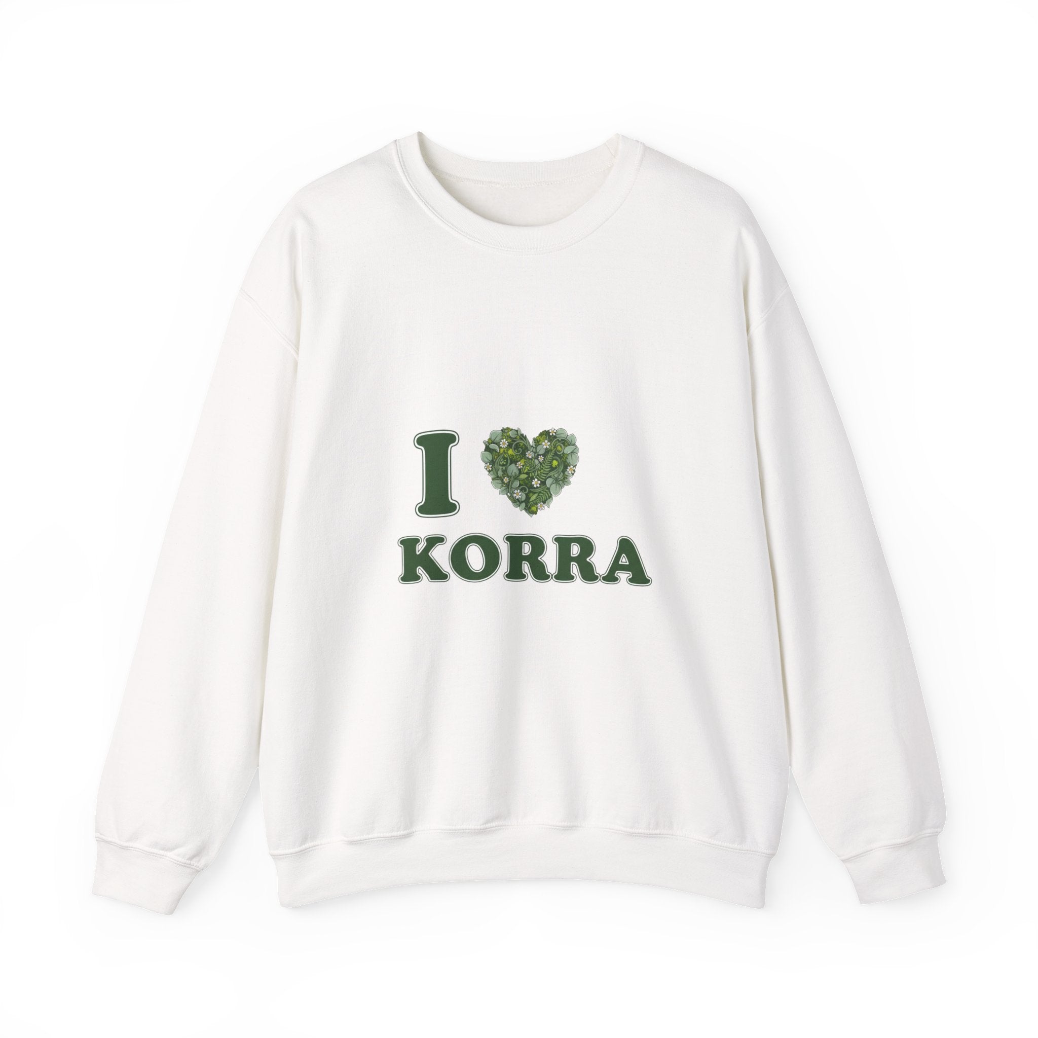 Botanical Heart "I " Typography Sweatshirt | minimal winter florals, pine branch design
