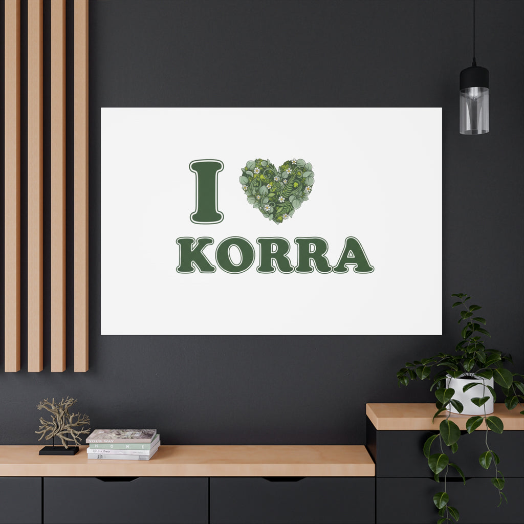 Botanical Heart Pine Wreath Canvas, Minimal Winter Florals | Stretched Matte Canvas