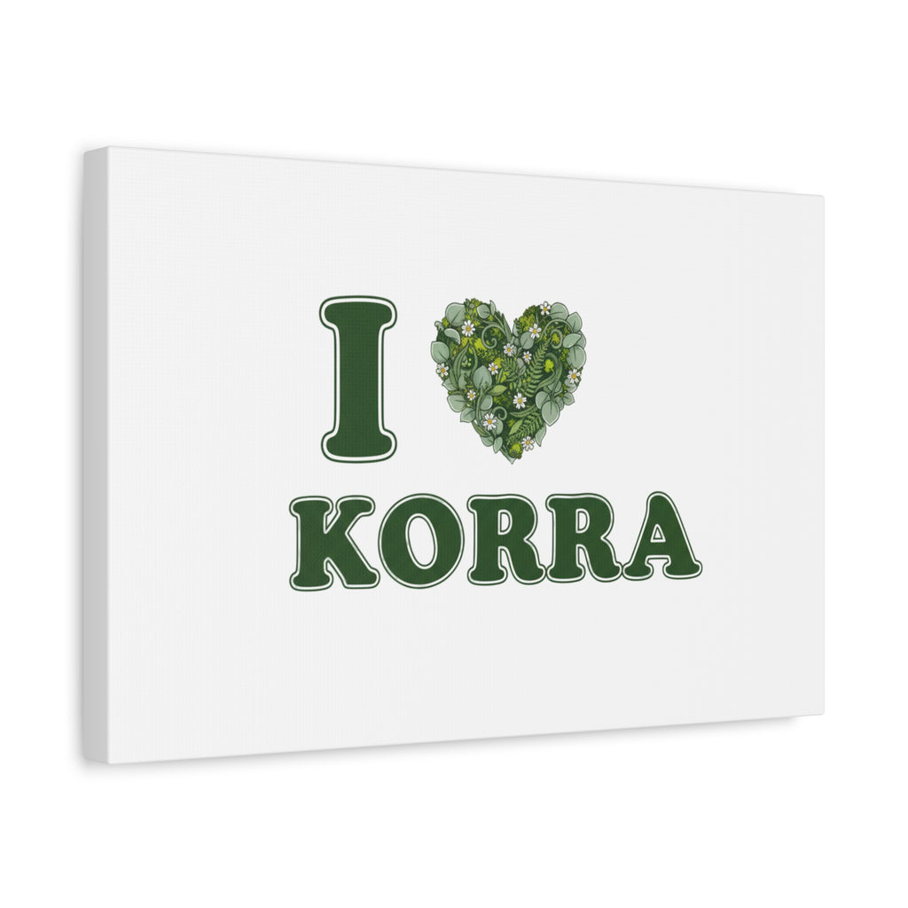 Botanical Heart Pine Wreath Canvas, Minimal Winter Florals | Stretched Matte Canvas