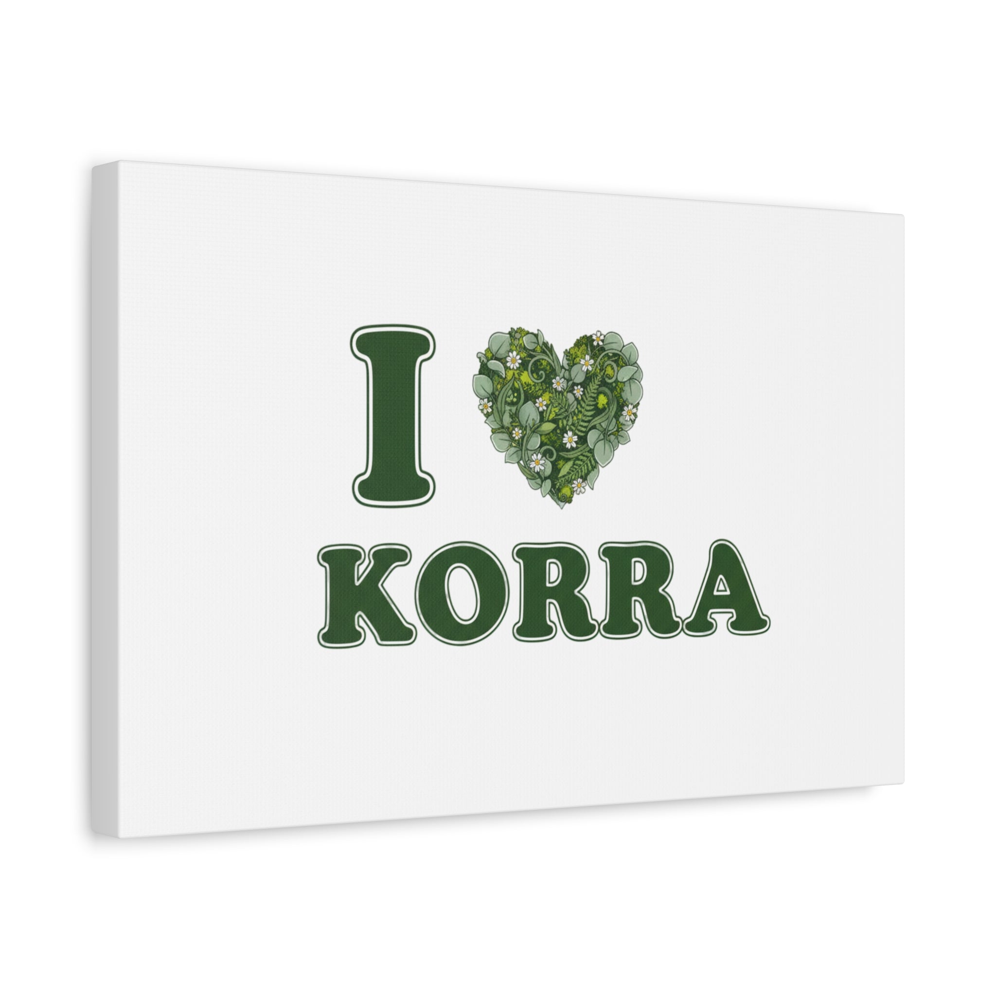 Botanical Heart Pine Wreath Canvas, Minimal Winter Florals | Stretched Matte Canvas