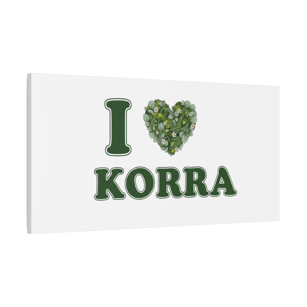 Botanical Heart Pine Wreath Canvas, Minimal Winter Florals | Stretched Matte Canvas