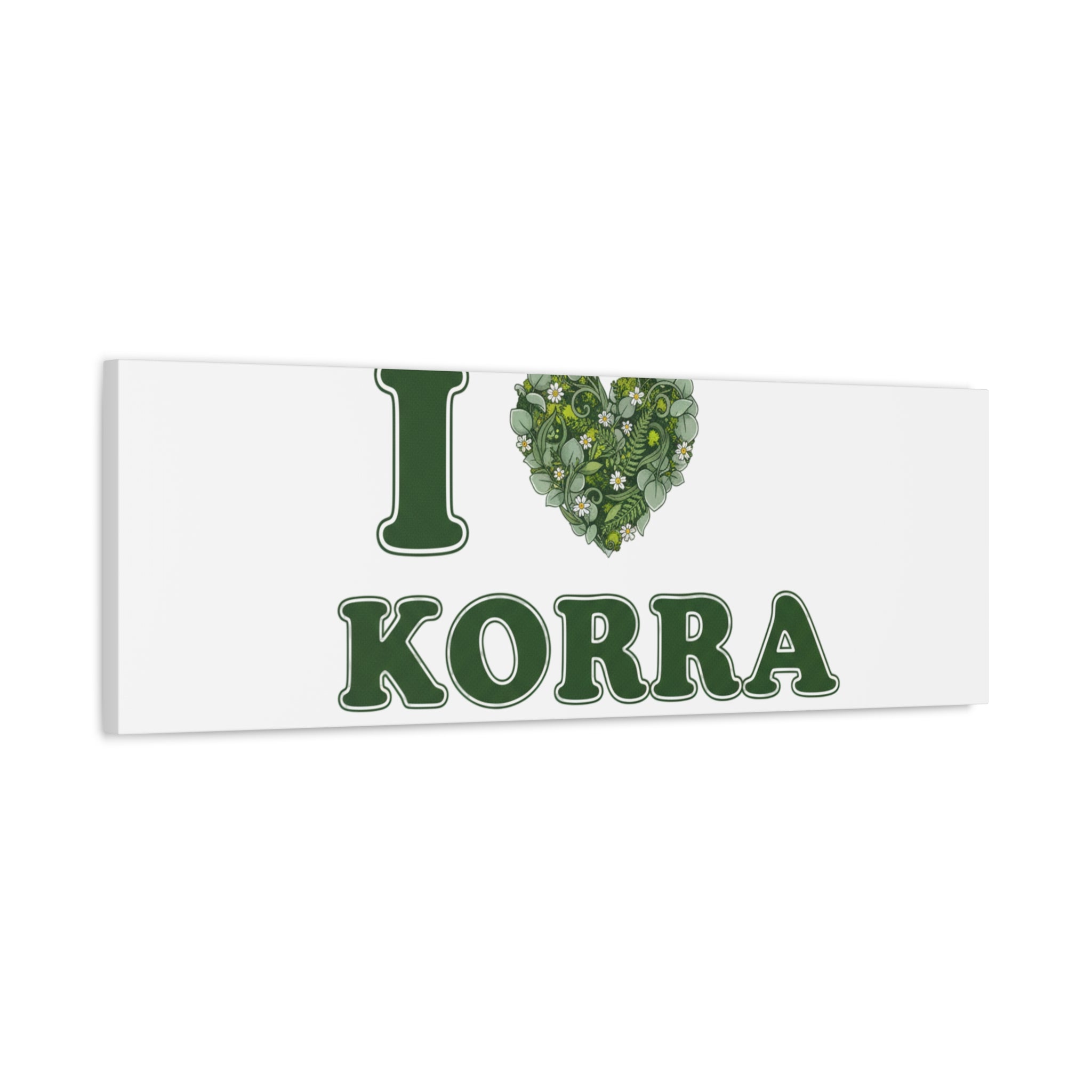 Botanical Heart Pine Wreath Canvas, Minimal Winter Florals | Stretched Matte Canvas