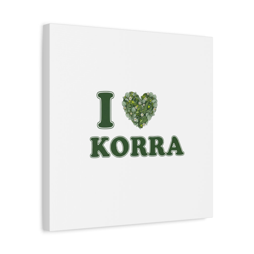 Botanical Heart Pine Wreath Canvas, Minimal Winter Florals | Stretched Matte Canvas