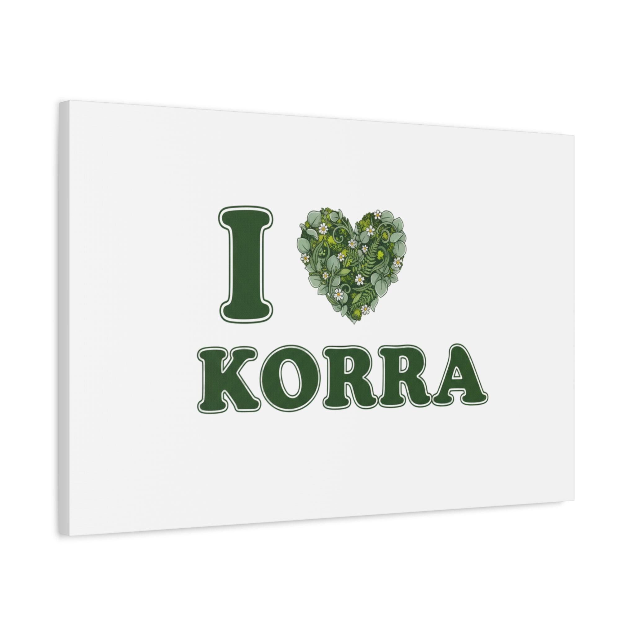 Botanical Heart Pine Wreath Canvas, Minimal Winter Florals | Stretched Matte Canvas