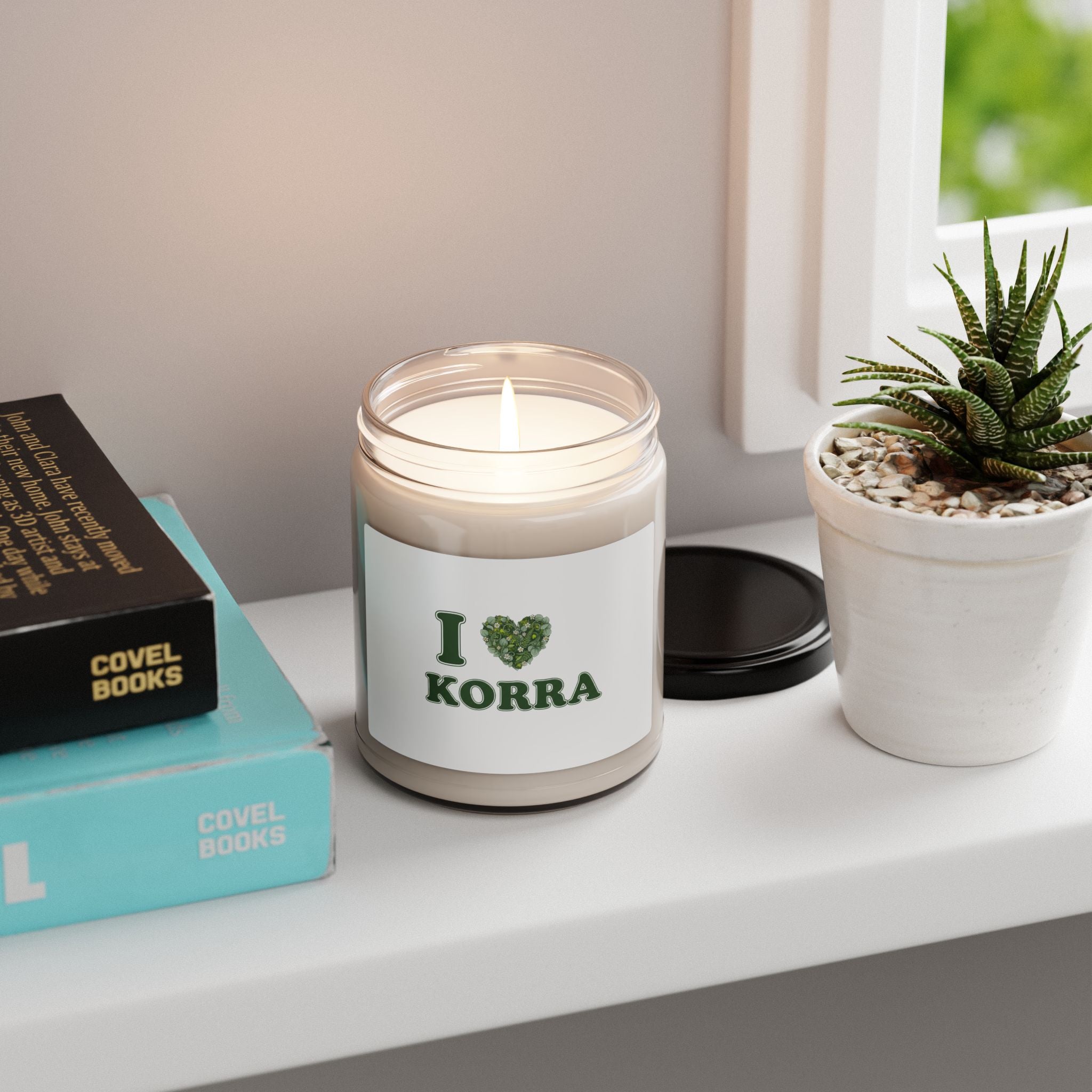 I Heart Korra Candle | Minimal Winter Florals, Pine Branch Soy Candle