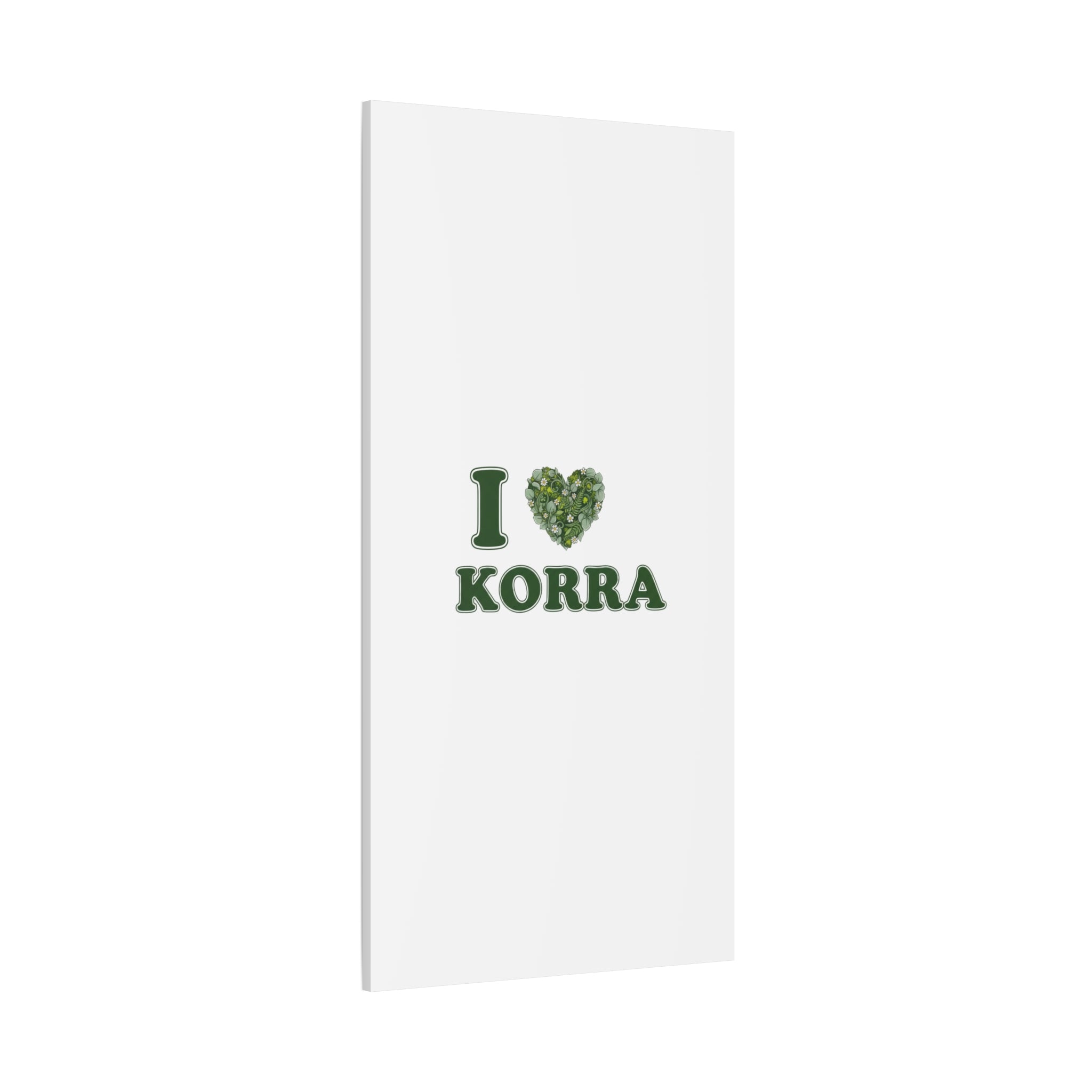 Botanical Heart Pine Wreath Canvas, Minimal Winter Florals | Stretched Matte Canvas