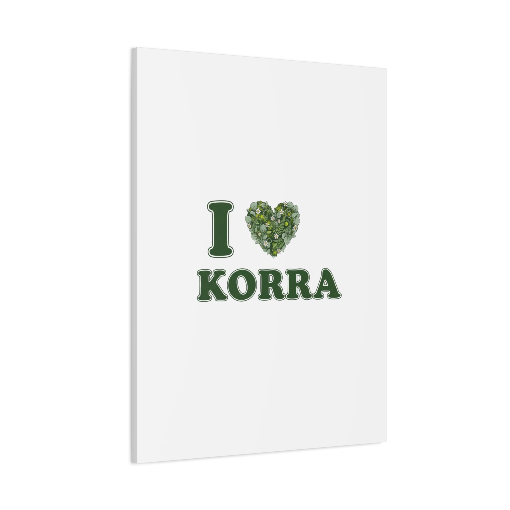 Botanical Heart Pine Wreath Canvas, Minimal Winter Florals | Stretched Matte Canvas